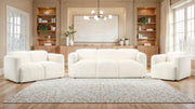 Dorset 3-piece Upholstered Round Track Arm Sofa Set White - 509811-S3