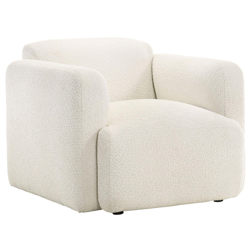 Dorset 3-piece Upholstered Round Track Arm Sofa Set White - 509811-S3