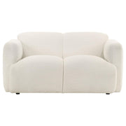 Dorset 3-piece Upholstered Round Track Arm Sofa Set White - 509811-S3