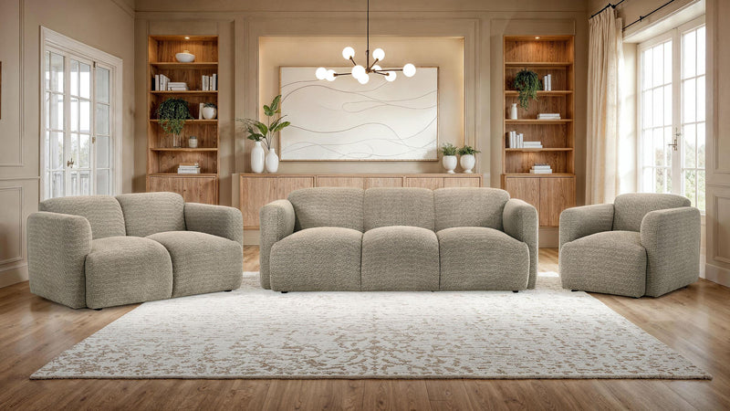 Dorset Fabric Upholstered Round Track Arm Accent Chair Brown - 509816