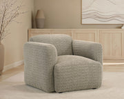Dorset Fabric Upholstered Round Track Arm Accent Chair Brown - 509816