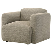 Dorset Fabric Upholstered Round Track Arm Accent Chair Brown - 509816
