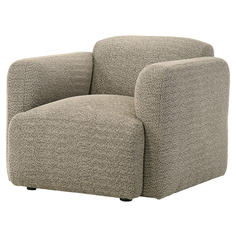 Dorset Fabric Upholstered Round Track Arm Accent Chair Brown - 509816