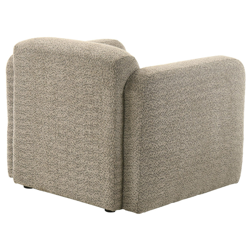 Dorset Fabric Upholstered Round Track Arm Accent Chair Brown - 509816