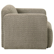 Dorset Fabric Upholstered Round Track Arm Accent Chair Brown - 509816