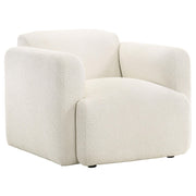 Dorset Fabric Upholstered Round Track Arm Accent Chair White - 509813