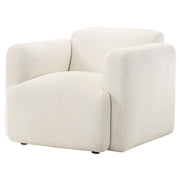 Dorset Fabric Upholstered Round Track Arm Accent Chair White - 509813
