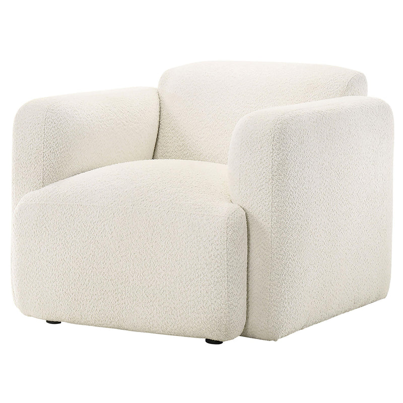 Dorset Fabric Upholstered Round Track Arm Accent Chair White - 509813