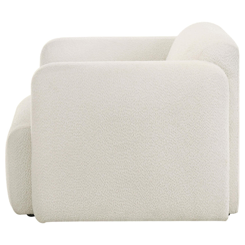 Dorset Fabric Upholstered Round Track Arm Accent Chair White - 509813