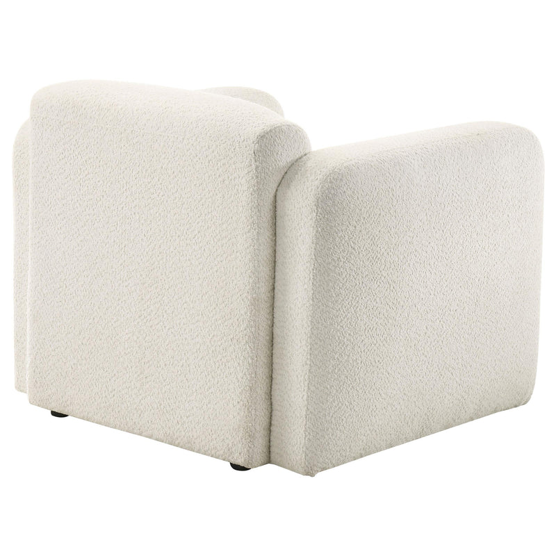 Dorset Fabric Upholstered Round Track Arm Accent Chair White - 509813