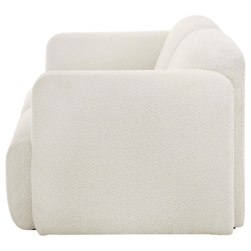 Dorset Fabric Upholstered Round Track Arm Loveseat White - 509812