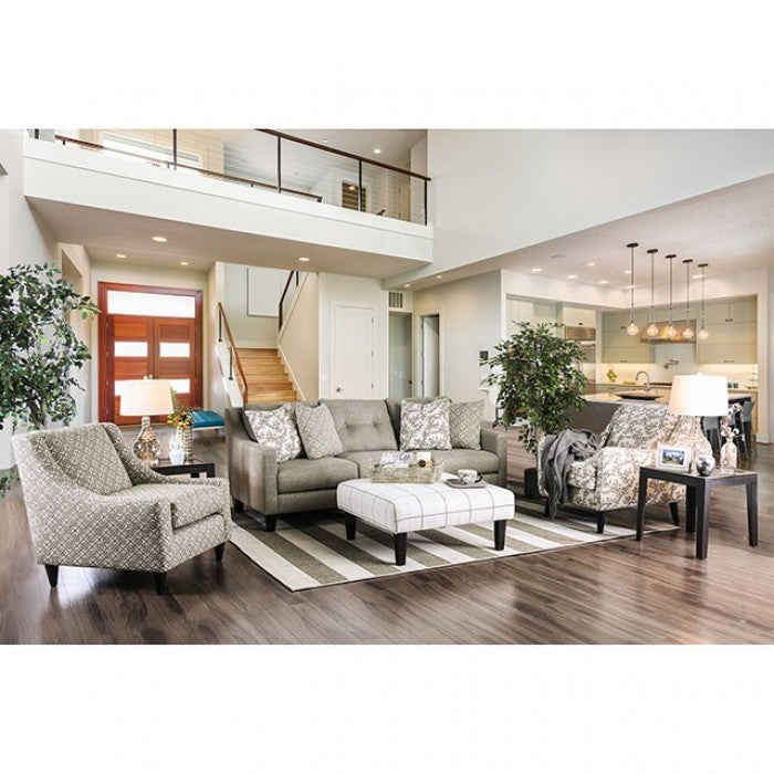 Dorset Ivory/Pattern Ottoman - SM8564-OT