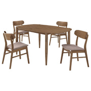 Dortch 5-piece Oval Solid Wood Dining Set Walnut - 108461-S5