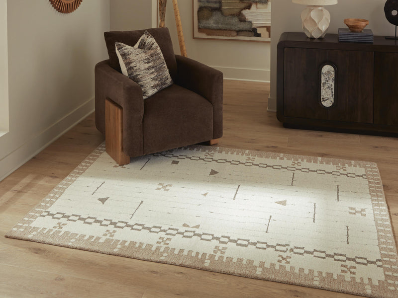 Dot Cream/Brown/Taupe 5' x 7' Area Rug - R407652