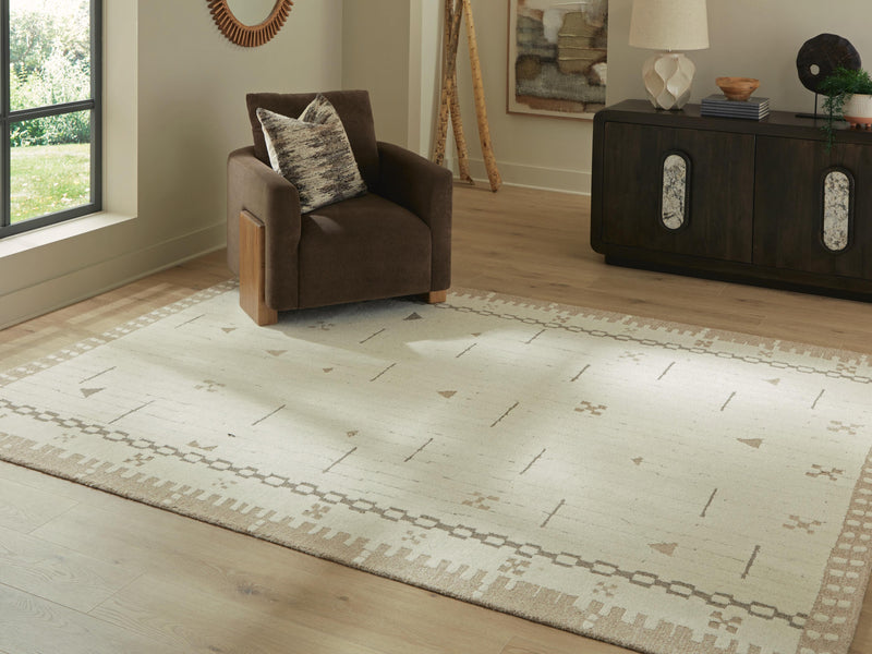 Dot Cream/Brown/Taupe 7'8" x 10' Area Rug - R407651