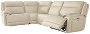 Double Deal Almond 4-Piece Reclining Sectional - U13001S6