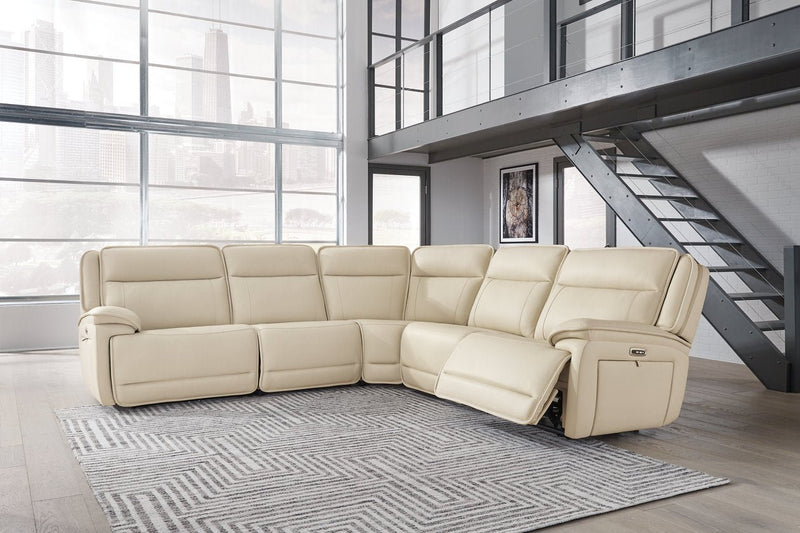 Double Deal Almond 5 - Piece Power Reclining Sectional - Gate FurniturePower Reclining Sectional