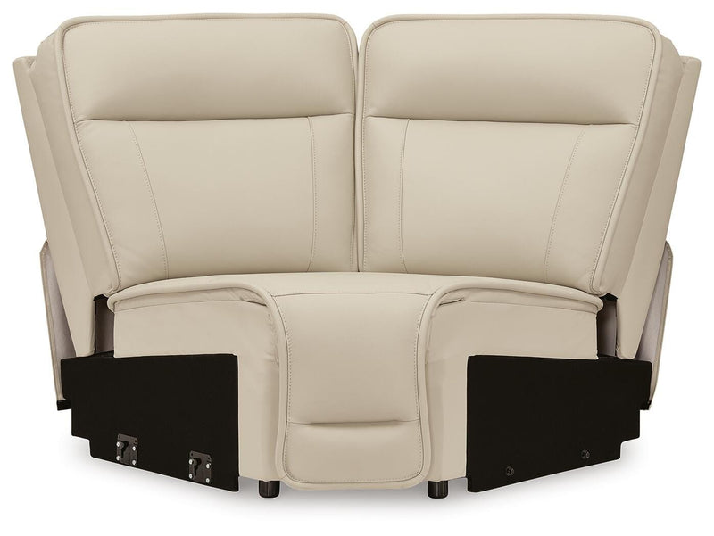 Double Deal Almond 5-Piece Reclining Sectional with Console - U13001S8