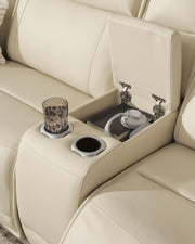 Double Deal Almond 5-Piece Reclining Sectional with Console - U13001S8