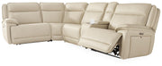 Double Deal Almond 5-Piece Reclining Sectional with Console - U13001S8