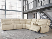 Double Deal Almond 7-Piece Reclining Sectional with 2 Consoles - U13001S9