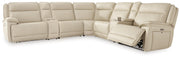 Double Deal Almond 7-Piece Reclining Sectional with 2 Consoles - U13001S9