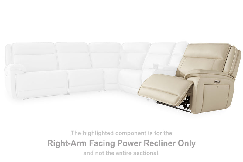 Double Deal Almond Right-Arm Facing Power Recliner - U1300162