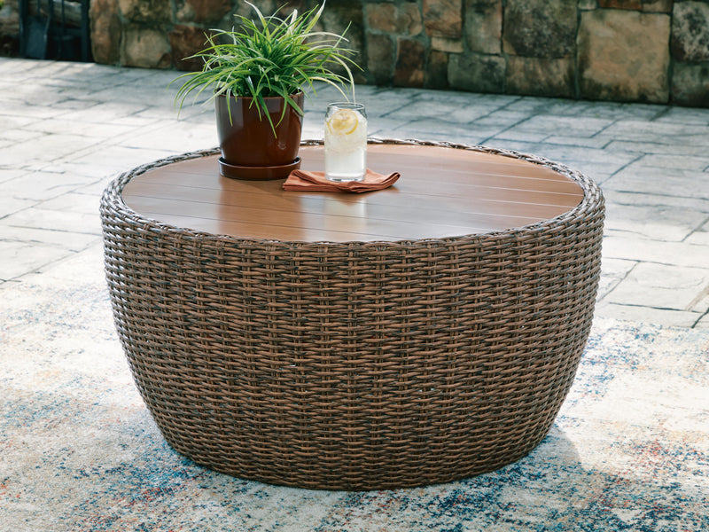 Double Point Beige Outdoor Coffee Table - PCP503-708