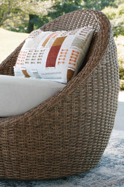 Double Point Outdoor Sofa, Loveseat and 2 Lounge Chairs with Coffee Table in Beige - PKG024029