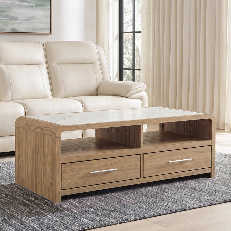 Dovander White/Natural Coffee Table - T1121-1