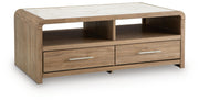 Dovander White/Natural Coffee Table - T1121-1