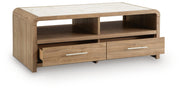 Dovander White/Natural Coffee Table - T1121-1
