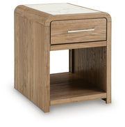 Dovander White/Natural End Table - T1121-3