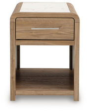 Dovander White/Natural End Table - T1121-3