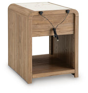 Dovander White/Natural End Table - T1121-3