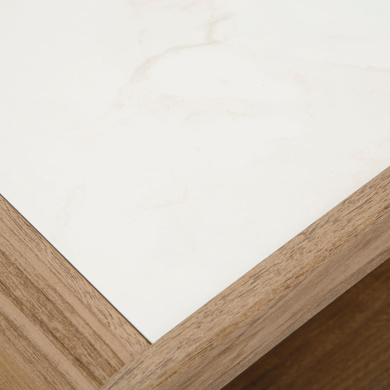 Dovander White/Natural End Table - T1121-3