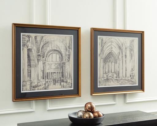 Downyard Black/Beige Wall Art (Set of 2) - A8000548