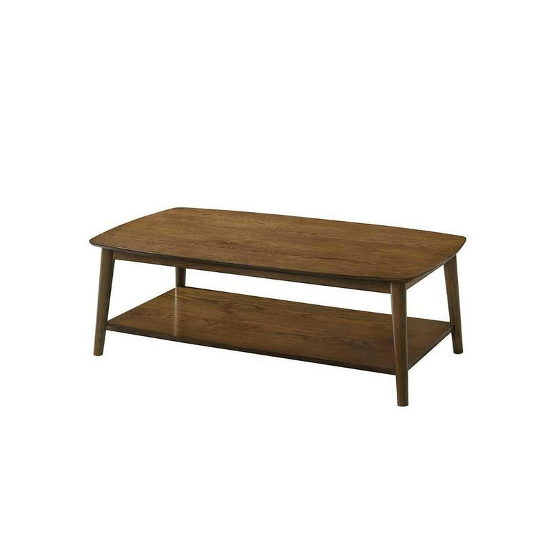 Drapper - Oak Color 3PC Coffee Table Set, Coffee Table and 2 End Tables with Built in Storage Shelves - DRP301-3PC-Set