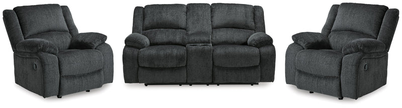 Draycoll Slate Reclining Loveseat and 2 Recliners - 76504U10