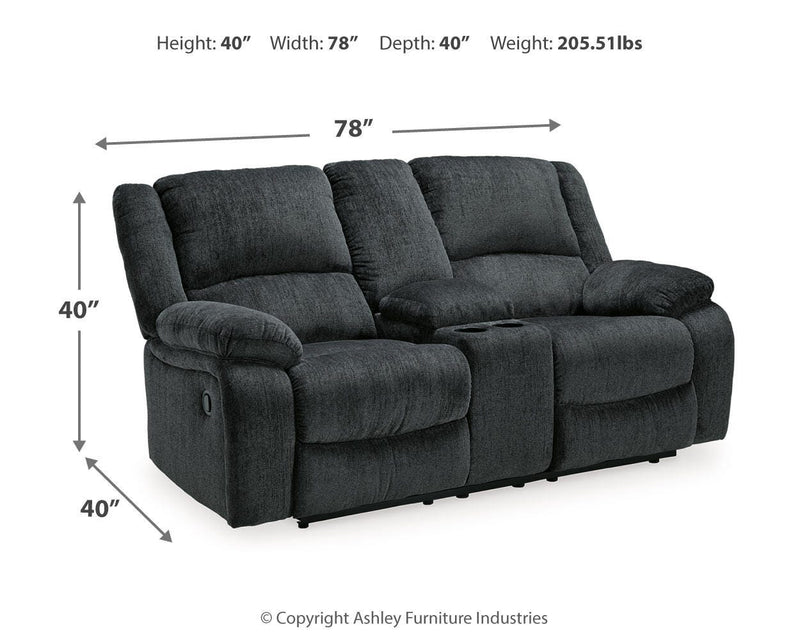 Draycoll Slate Reclining Loveseat with Console and Recliner - 76504U7