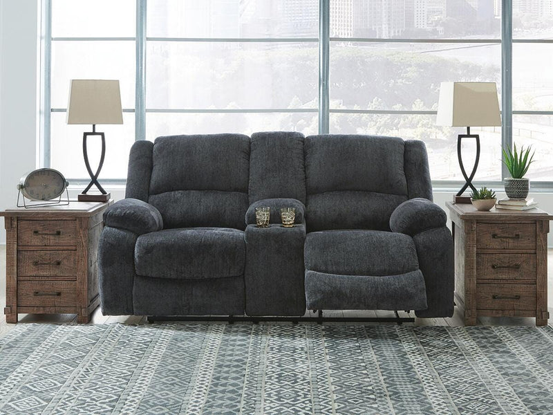 Draycoll Slate Reclining Loveseat with Console and Recliner - 76504U7