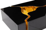 Dream Glass Black/Gold 3-Piece Coffee Table - DREAMBG-GLS