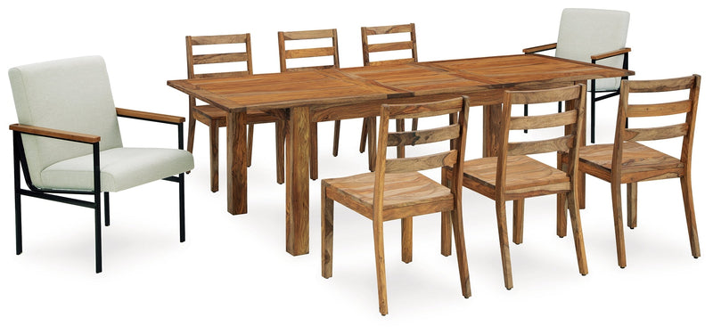 Dressonni Brown Dining Table and 8 Chairs - Gate FurnitureDining Room Set