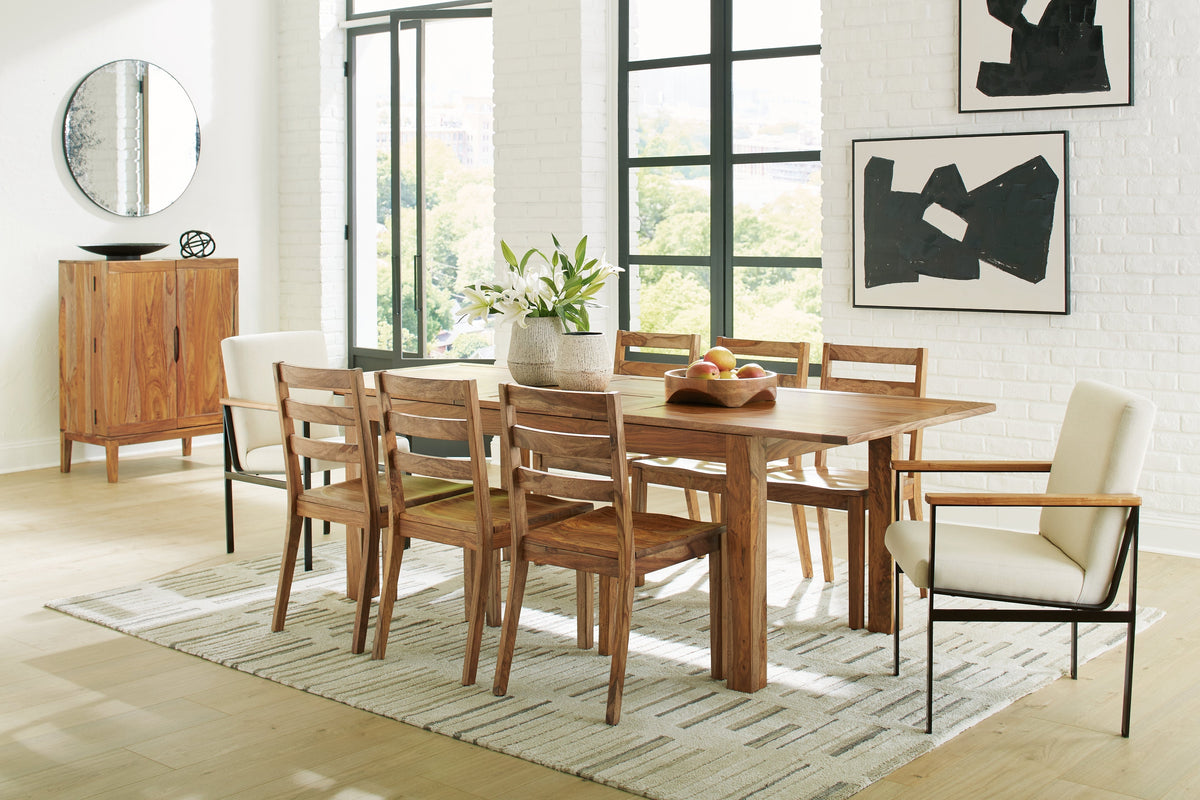 Dressonni Brown Dining Table and 8 Chairs - Gate Furniture