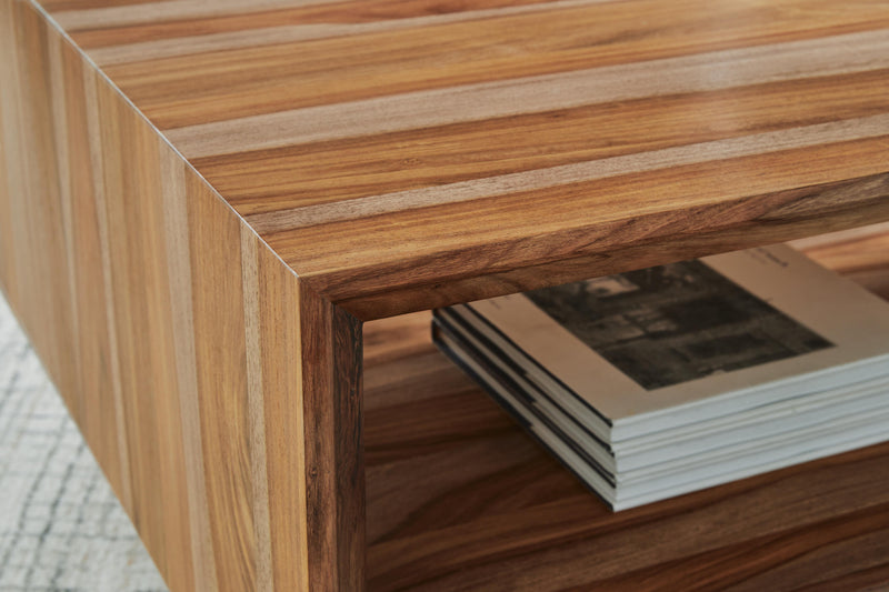 Dressonni Coffee Table with 1 End Table in Brown - PKG020849
