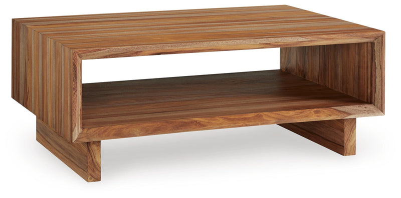 Dressonni Coffee Table with 1 End Table in Brown - PKG020849