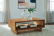 Dressonni Coffee Table with 1 End Table in Brown - PKG020849