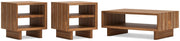Dressonni Coffee Table with 2 End Tables in Brown - PKG020850