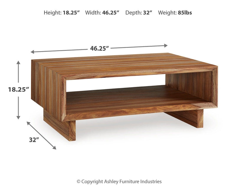 Dressonni Coffee Table with 2 End Tables in Brown - PKG020850
