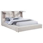 Dreux Upholstered California King Panel Platform Bed Cream - 315948CRMKW